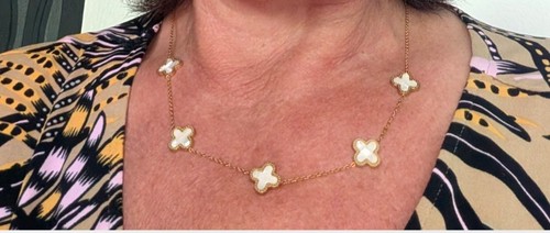 Goldene kette kleeblatt - goldene,