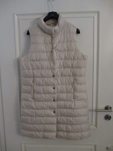 Lange beige steppweste daunen - beige,