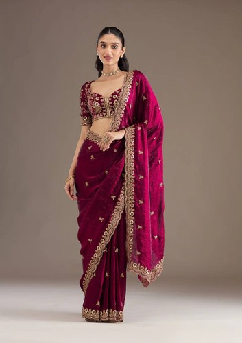 Designer sari satin seide - satin,