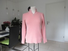 Eleganter Damen Pullover 70% Wolle Rosa Gr. S 36 38
