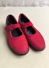 Schuhe Ecco  EU 39 Kirschrot Sneaker Ballerina Klett Leder noch guter Zustand