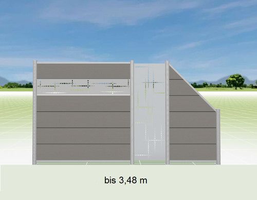 Wpc sichtschutzzaun grau - sichtschutzzaun, xl