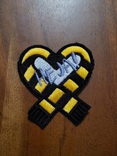 Borussia Dortmund inspirierter Patch Aufnäher Schal Gelb Schwarz HEJA 7,5 x 8cm