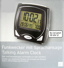 Wecker Funk Digital-Funkwecker mit Sprachansage, 2 Lautstärken Snooze Funktion
