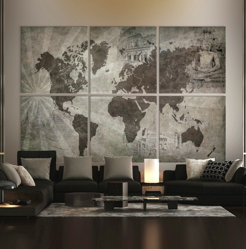 Weltkarte xxl leinwand bild - xxl,