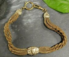 Antike Biedermeier Haar Taschenuhrenkette Glaube Liebe Hoffnung Seemannsgrab