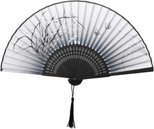 Bambus Fächer weiß