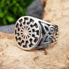 Schwarze Sonne Ring aus 925