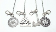 Schlüsselanhänger Biker Harley Wikinger Axt Vegvisir Valknut Runen K13.16 Thor 