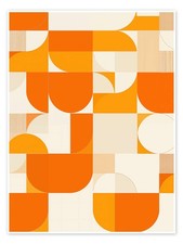 Poster Oranges Bauhaus Muster