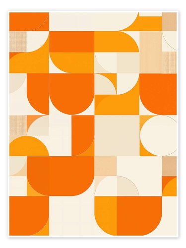 Poster oranges bauhaus muster - bauhaus,
