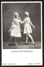 Paar in Kleidung nach Art des Barock beim Tanz, Ansichtskarte 