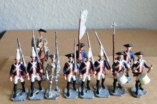 Zinnfiguren 11 Hauck-Figuren, 1756-1763 teilweise bemalt bzw. grundiert