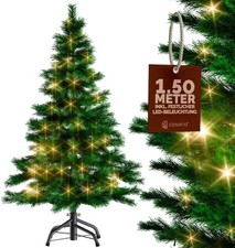 Christbaum Weihnachtsbaum 150 cm Lichterkette 100 LED Tannenbaum Beleuchtung *