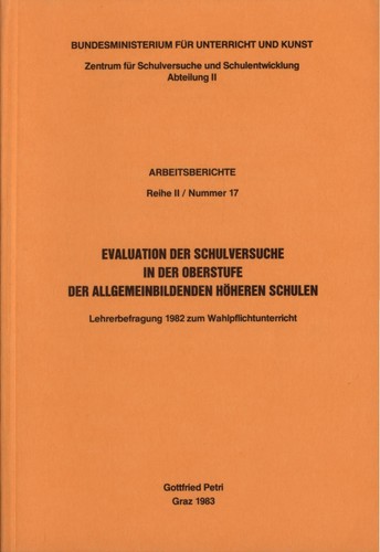 Evaluation der schulversuche - evaluation,