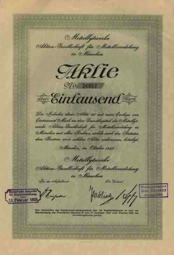 Metallytwerke münchen 1922 - metallytwerke,