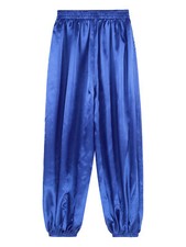 DE ranrann Bauchtanz Hose Herren Lang Satin Haremshose High Waist Pluderhose