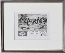 Otto Ubbelohde: Großes Ex Libris. Orig.-Radierung. Botanik. 1909.