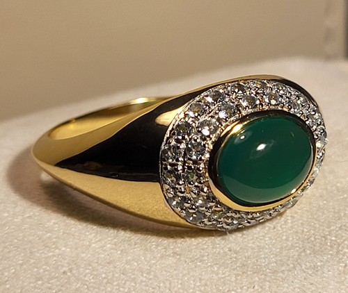 Ring onyx grün topas - grün, weiß