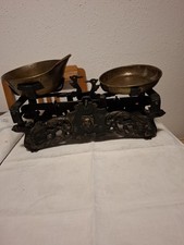 Antike Küchenwaage Krämerwaage Gusseisen Mit Messingschalen