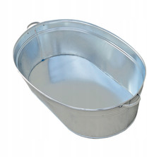 Zinkwanne Garten groß Oval verzinkter Stahl Blumentopf Zinkschale Pflanzschale