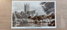 Postkarte Worchester Cathedral from River Severn 03.04.1956 gel_