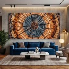 Bunte Baumring-Wandbild –