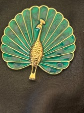 Brosche als Pfau, wunderschön, extravagant, aus Oma's Schatztruhe