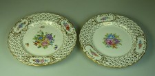 2 Porzellan Durchbruchteller Wandteller Potschappel Dresden