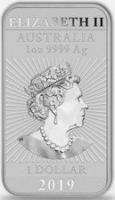1 oz Silber Münzbarren Rectangular Dragon 2019 von Perth Mint 