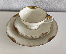 C. T. Tielsch Altwasser Tasse Sammeltasse Sammelgedeck Gedeck  3 tlg weiß Gold
