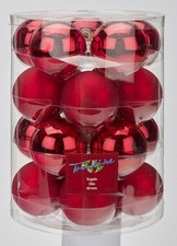 TrendLine Christbaumkugeln 20 Stk  Ø 6 cm Glas Rot Weihnachtskugeln Weinhnachten