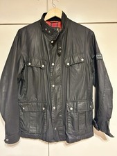 Barbour International Original leichte Wachs Jacke im Bikerstil Neuwertig Gr. L