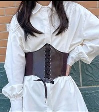 Damen  Taillengürtel Korsettgürtel💖Neu Hüftgürtel Stretchgürtel Corsage Braun 