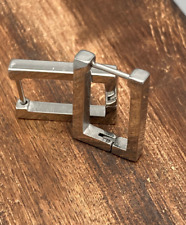 Edelstahl Ohrringe Rechteckig Klapp Creolen 19x13mm Farbe silber Damen Herren