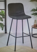 Barhocker Leder Bronx71 Mikky LBW-BS643, schwarz/anthrazit, 2er set, Neu