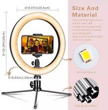 AIXPI Ringlicht Stativ Handyhalter 10 Zoll Dimmbare LED Tischringlicht Selfie