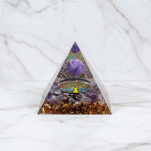 Amethyst orgonit pyramide - pyramide, 5cm