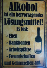 Retro Blechschild   ALKOHOL