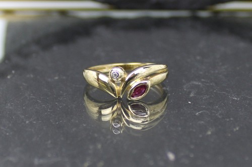 Rubin diamant goldring 585er - goldring,,