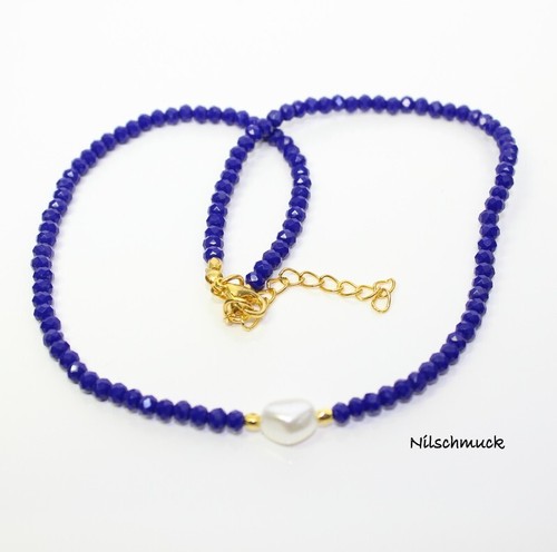 Damen halskette royalblau - damen,