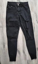 Damen Jeanshose Hose  | Gr.38 | mit Fetzen |  schwarz