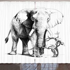 Elefant Rustikale Gardine Big