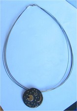 Kette Halsreif 5 reihig + Anhänger Himmelsscheibe von Nebra 925er Silber Sterne