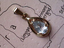 *Kettenanhänger Gold 333 mit Blautopas oval, Blautopas Anhänger klein Gold 333