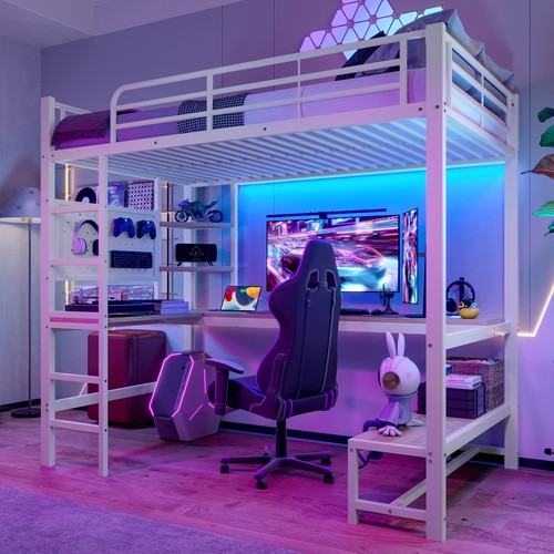 Led hochbett mit schreibtisch - led,