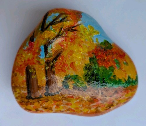 Bemalter stein herbst - bemalter, stein,