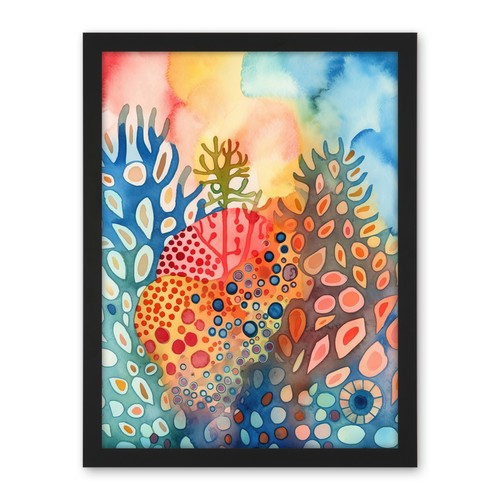 Coral reef modern folk art - reef,