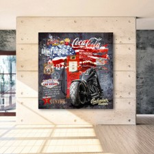 Leinwandbild Harley Davidson Amerika Pop Art Motorrad Bilder Wand Kunst
