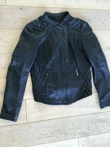 Schwarze echt leder biker - leder,
